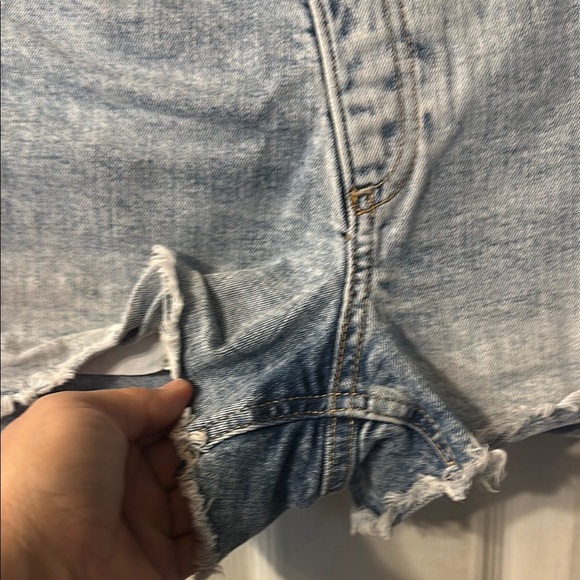 Abercrombie & Fitch Kids Teens Size 15/16 Blue Denim Fringe Shorts. - Picture 4 of 5